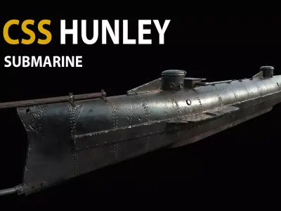CSS Hunley  Low-poly 3D model
