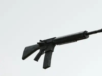 Low Poly Game Ready 3D model rifle Low-poly 3D model
