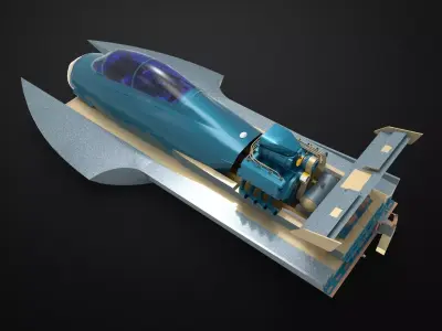 Hydroplane watercraft 3D model