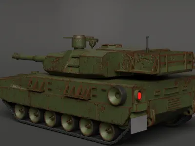 Green Military Tank  Low-poly 3D model