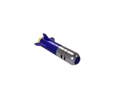 Si-Fi blue missile Low-poly 3D model