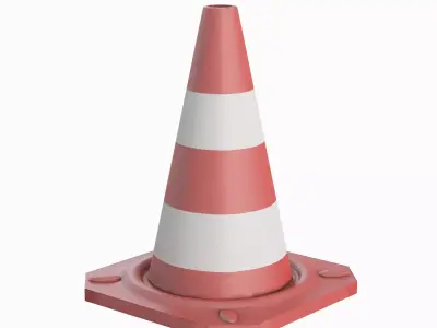 Traffic Cone Set A  Low-poly 3D model