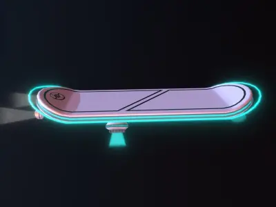 Sci-fi Hoverboard  Low-poly 3D model