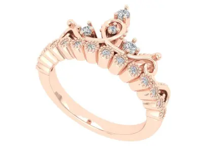 Crown Engagement Ring 3D print model
