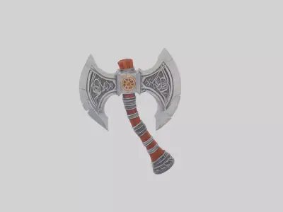 High-Quality 3D Battle Axe  3D model