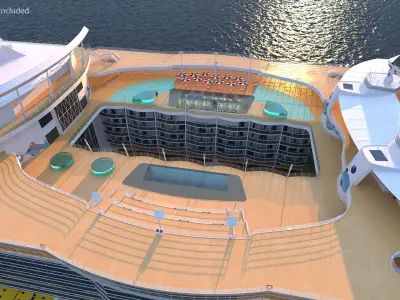 Cruise Ship Simple Details 3D model