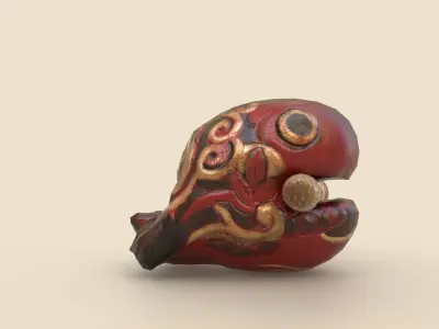 temple block Low-poly 3D model