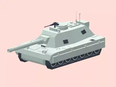 Low Poly Simple Cartoon Light Tank 3D model