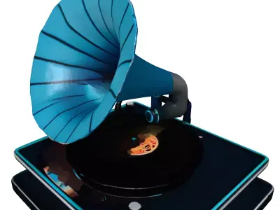 Futuristic SciFi Gramophone Record Player 3D model