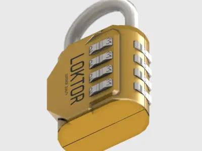 4 Digit Combination Padlock Low-poly 3D model