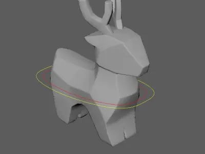 Wooden deer 3D model