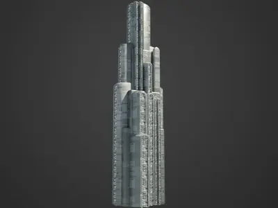 SciFi Building 2 Low-poly 3D model