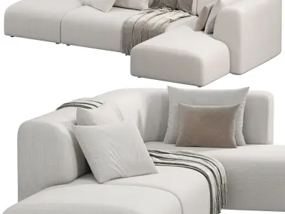 Corner sofa Industrial Loft gray 3D model