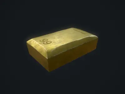 Gold Bar Low-poly 3D model purchase