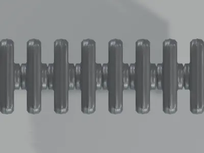 Classic Cast Iron Radiator 4C8 3D model