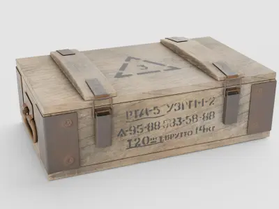 Military grenade box Low-poly 3D model