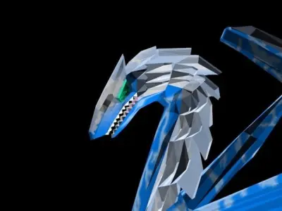 Ice Dragon Free low-poly 3D model