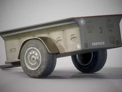 Military Cargo Trailer  Realistic 3D Vehicle Asset Low-poly 3D model