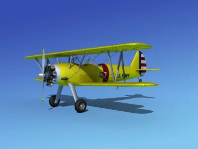 Stearman PT-17 Kaydet V04 3D model