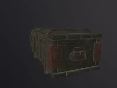 Military wooden box 3D Model Low-poly 3D model
