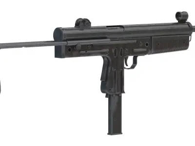 FMK 3 Submachine Gun Low Poly PBR Realistic Low-poly 3D model