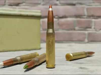 50 BMG Bullet military variations 3D model