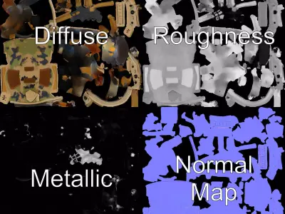 Camouflage Tactical Helmet Model Pack with Modular Attachments Low-poly 3D model