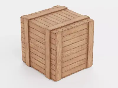 Wooden Crate V10 - Storage Box with Packaging Icons 3D model
