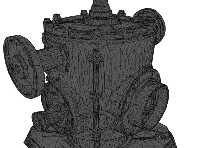 Rusty Industrial Machine Part Valve 3D model