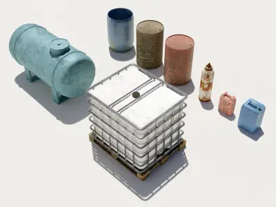 Collection - Liquid tanks Low-poly 3D model