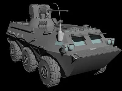 APC Armoured Personnel Carrier Low-poly 3D model