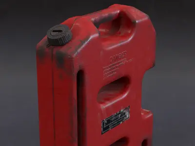 Old Plastic Jerry Can 10L   Low-poly 3D model Low-poly 3D model