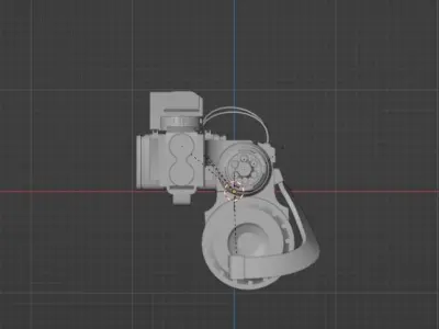 Rusty heavy machine gun Low-poly 3D model
