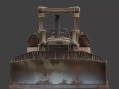 Post-Apocalyptic Desert Bulldozer 3d Low-poly 3D model