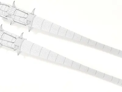 Spiked Bat Set Low-poly 3D model