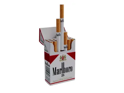 Realistic Cigarette Pack 3d Model Openable Marlboro Animation Low-poly 3D model