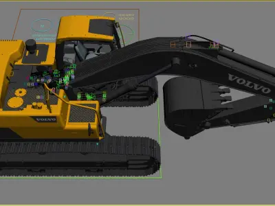 Tracked Excavator VOLVO EC300Dl Rigged 3D model