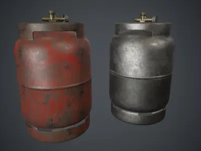 Portable LPG Gas Tank 2 PBR Game Ready Low-poly 3D model