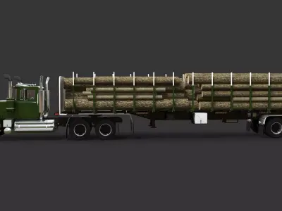 Super Liner 1993 Timber Trailer 3D model