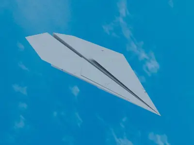 Animated Paper Plane Low-poly 3D model
