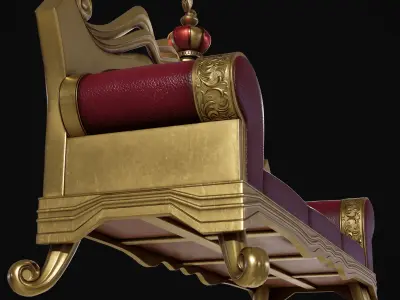 Royal Sofa Low-poly 3D model