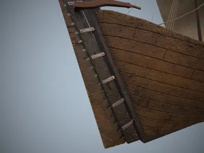 Vikings ship Low-poly 3D model