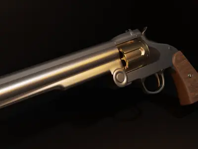 Old Revolver Free 3D model