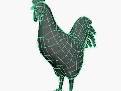 Low Poly Rooster Low-poly 3D model