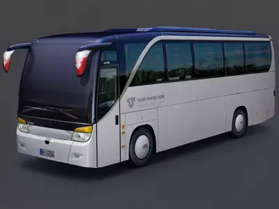 City Bus Coach  3D Model  Game-Ready Vehicle Low-poly 3D model