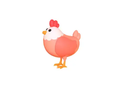 Low-Poly Easter Chicken 01 Low-poly 3D model