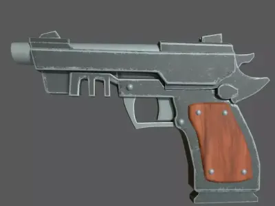 Stylized Pistol Low-poly 3D model purchase