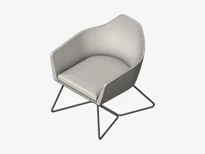 Chair - Simplicity - Sled Base Low-poly 3D model