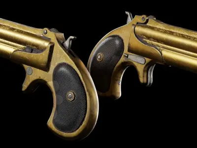 Ultra Low Poly Derringer Low-poly 3D model