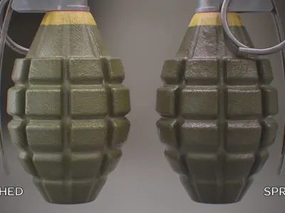 MK2 and MK2A1 Pineapple Grenade Newly Made WW2 Pack - MID POLY 3D model